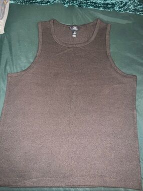 H&M Men's Brown Textured Summer Tank